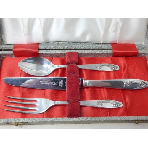 145A - Presentation 3 Piece Silver Plated Tea Set in Fitted Case together with further Silver Plated Wares.