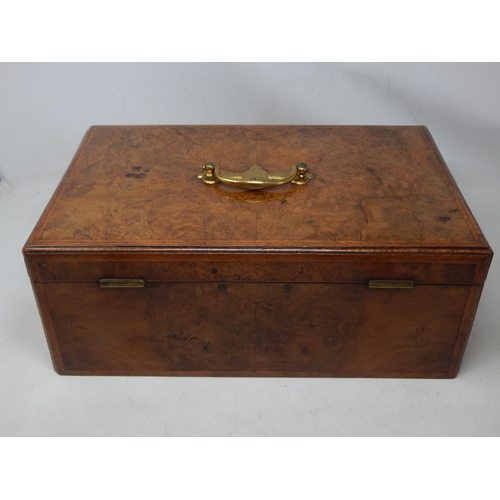 417 - 18th Century Irish Walnut Apothecary Box c.1760 with Brass Drop Handles. The Hinged Top revealing it... 