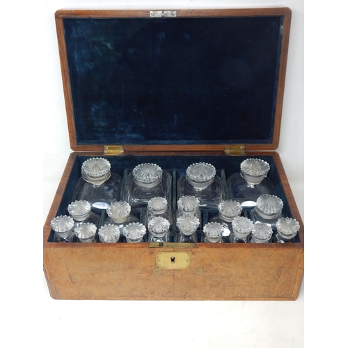 417 - 18th Century Irish Walnut Apothecary Box c.1760 with Brass Drop Handles. The Hinged Top revealing it... 