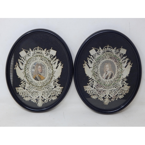 431 - A Pair of 18th Century English School Hand Painted Portrait Miniatures of Prince James Francis Edwar... 