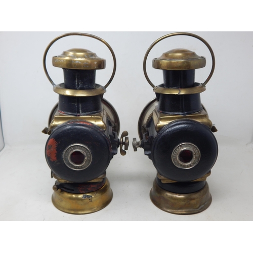 432 - A Pair of Antique Lucas Motor Lamps No. 400