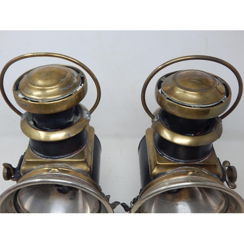 432 - A Pair of Antique Lucas Motor Lamps No. 400