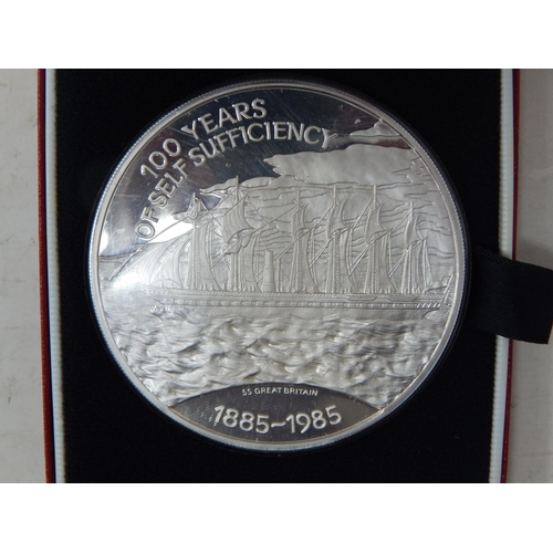 11 - Falkland Islands Commemorative Silver Proof coin 150g cased COA