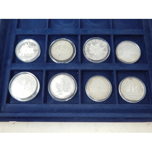 14 - Collection of 8 x Canada Silver coins in collectors case