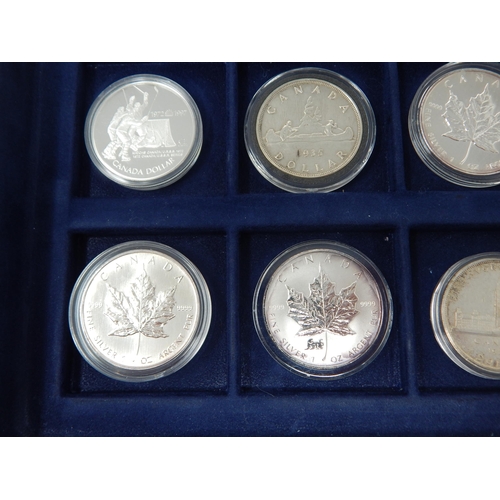 14 - Collection of 8 x Canada Silver coins in collectors case