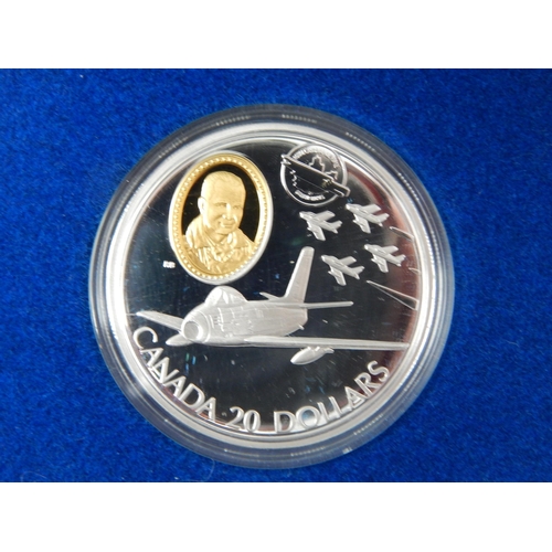 13 - Canada pair of Gold enhanced 20 Dollar coins in original capsules, Malta Silver Lm5 cased COA, Sydne... 