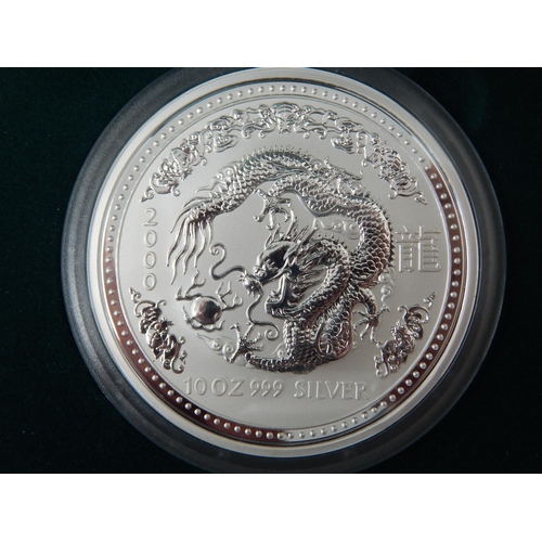 36 - 2000 Year of the Dragon 10 Ounce .999 Fine Silver coin