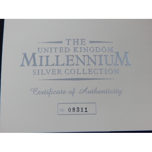 38 - 2000 Millennium Silver Proof Set including Maundy Money set in case COA