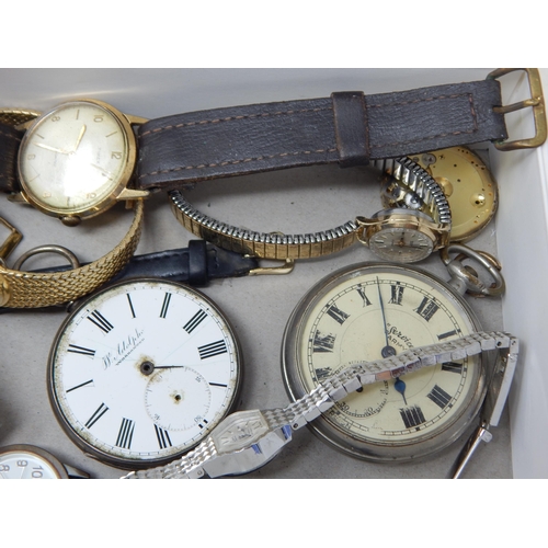 65 - Mappin and Webb Quartz watch, a small collection of other watches, pocket watches etc (lot)