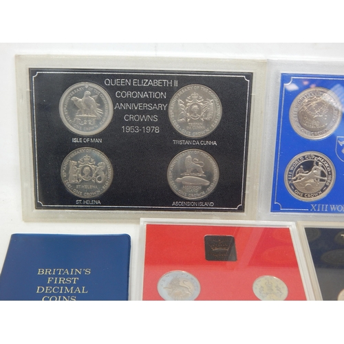 27 - Large collection of modern coin sets, Tristan da Cunha etc many in vintage Sandhill cases, etc, and ... 