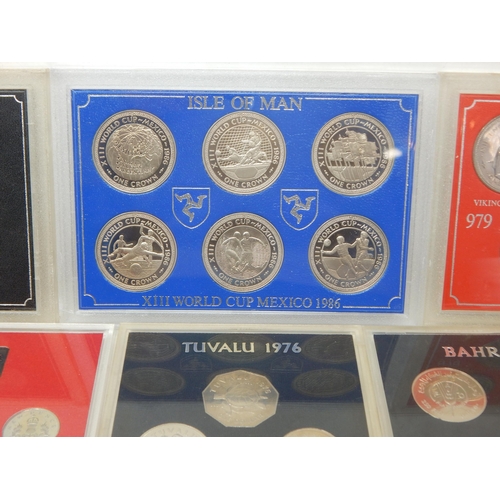 27 - Large collection of modern coin sets, Tristan da Cunha etc many in vintage Sandhill cases, etc, and ... 