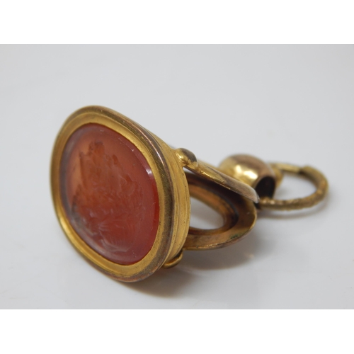 224 - 19th Century Seal Fob with Carved Intaglio Portrait.