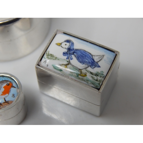 229 - 6 x Hallmarked Silver & Enamel Boxes by Clive Norman Bullivant.