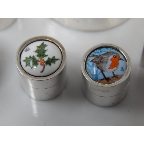 229 - 6 x Hallmarked Silver & Enamel Boxes by Clive Norman Bullivant.