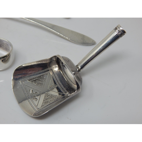 230 - A Quantity of Hallmarked Silver Including a Georgian Caddy Spoon Hallmarked Birmingham 1806.