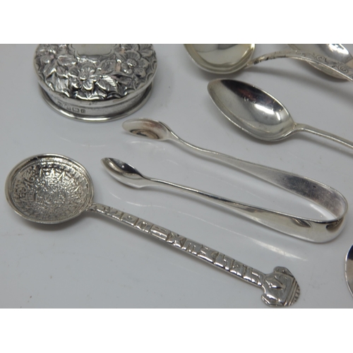 230 - A Quantity of Hallmarked Silver Including a Georgian Caddy Spoon Hallmarked Birmingham 1806.