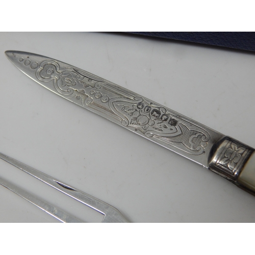 233 - A Georgian Silver Folding Fork c.1780, Victorian Silver Folding Fruit Knife Hallmarked Sheffield 188... 