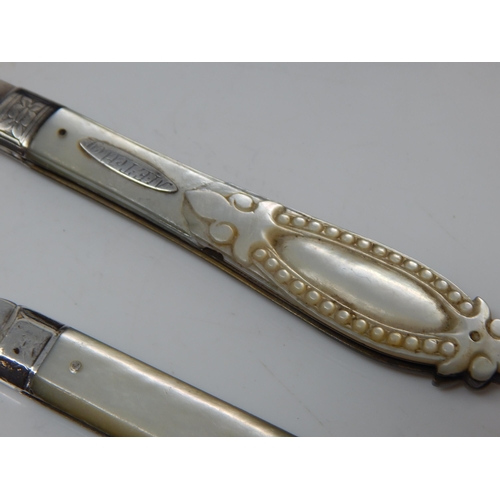 233 - A Georgian Silver Folding Fork c.1780, Victorian Silver Folding Fruit Knife Hallmarked Sheffield 188... 