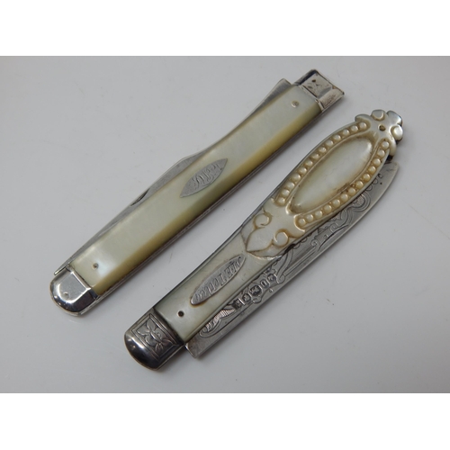 233 - A Georgian Silver Folding Fork c.1780, Victorian Silver Folding Fruit Knife Hallmarked Sheffield 188... 