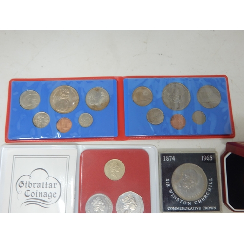 28 - Singapore double coin set in red wallet, Maria Theresa re-strike Silver Thaler in Pobjoy case, Gibra... 