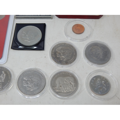 28 - Singapore double coin set in red wallet, Maria Theresa re-strike Silver Thaler in Pobjoy case, Gibra... 