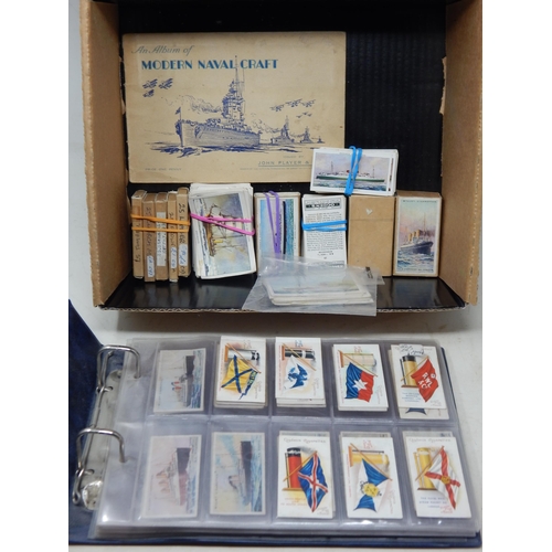 63 - Group of cigarette cards in box and album