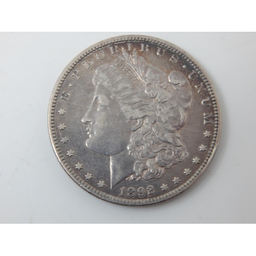 39 - USA 1992 1 Ounce Fine Silver Dollar, USA Morgan Silver Dollar 1892