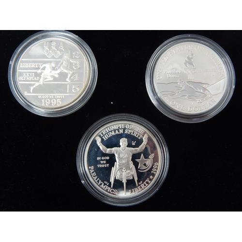 37 - USA 1983 Olympic Proof Set, Masterpieces in Silver 2000 Australian set; USA 9 x various Silver comme... 