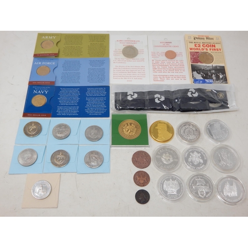 42 - A large quantity of Cupro Nickel Crown size and other denominations some coloured, many housed in ca... 