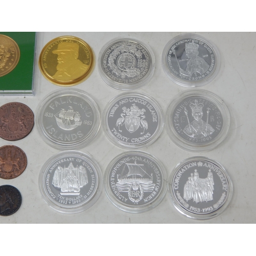 42 - A large quantity of Cupro Nickel Crown size and other denominations some coloured, many housed in ca... 