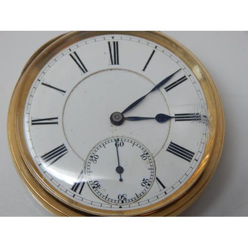 238 - Victorian 18ct Gold Gentleman's Open Face Top Wind Pocket Watch with Subsidiary Seconds Dial: Hallma... 