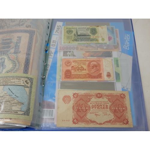 7 - Collection of Banknotes in collectors album