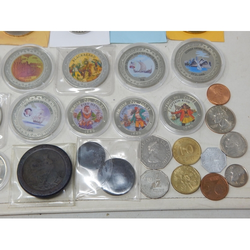 42 - A large quantity of Cupro Nickel Crown size and other denominations some coloured, many housed in ca... 