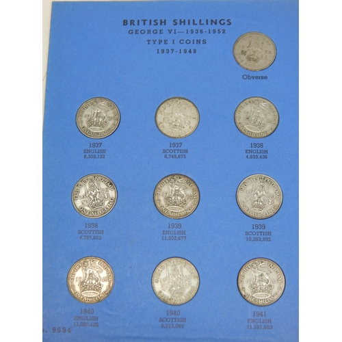 79 - Whitman Folder containing a complete collection of Shillings 1937-1951