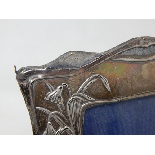 248 - Art Nouveau Silver Easel Back Photograph Frame: Hallmarked Birmingham 1906 by Deakin & Francis: Heig... 