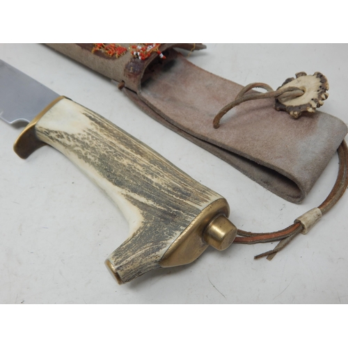 303 - Native American Hunting Knife & Sheath