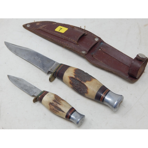 307 - Combination Bone Handle Sheath Knives: J. Nowill of Sheffield