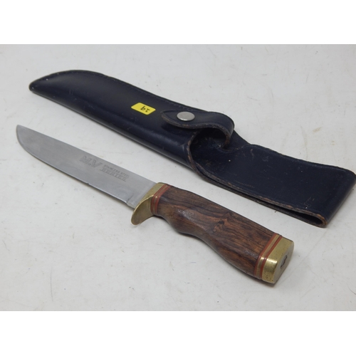 329 - M.V Series Wooden Handled Sheath Knife & Sheath