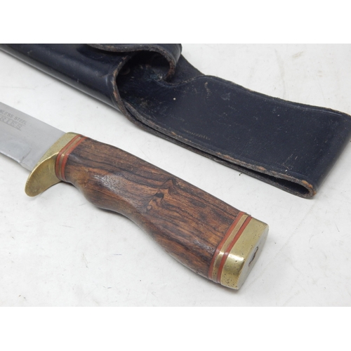 329 - M.V Series Wooden Handled Sheath Knife & Sheath