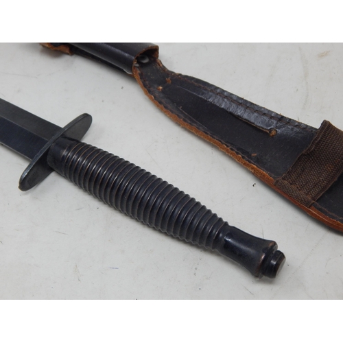 330 - William Rogers Commando Fighting Knife & Sheath (Fairbairn Sykes)