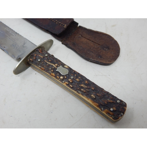 331 - George Butler 22cm Blade Bone Handle Fighting Knife