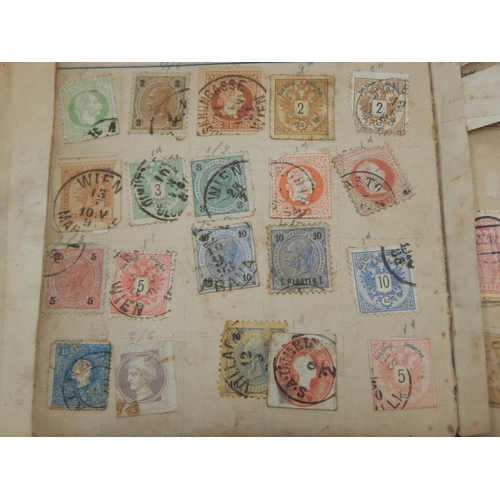 85 - A Victorian Stamp Album Dated 1893 containing a large quantity of stamps.