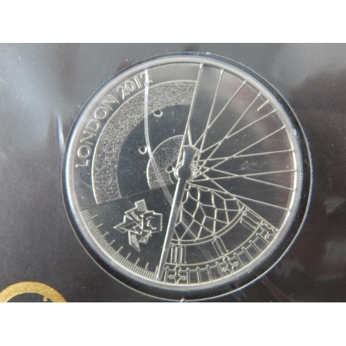 90 - Royal Mint Countdown to London 2012 Olympic Games £5 Coins in Packs of Issue (7)