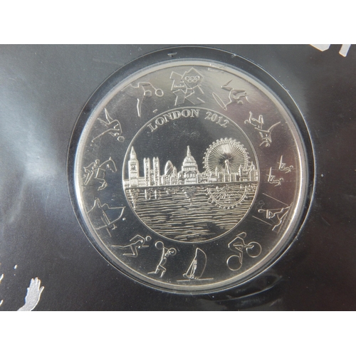 90 - Royal Mint Countdown to London 2012 Olympic Games £5 Coins in Packs of Issue (7)