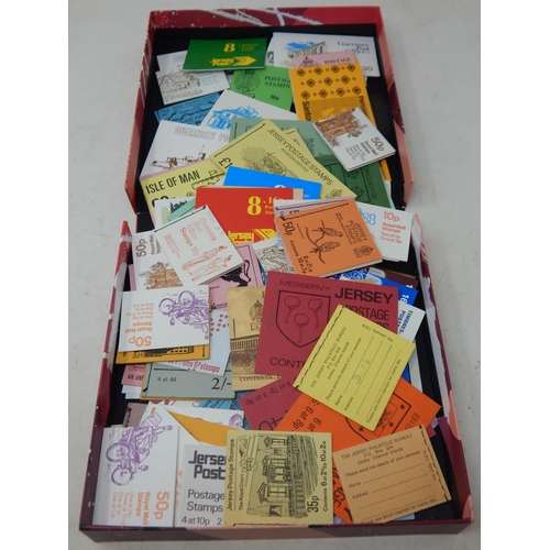 93 - A Box Full of Stamp Booklets. All Complete with Stamps, Labels etc: GB, Jersey, Guernsey etc (lot)