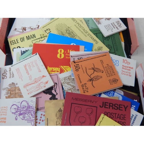 93 - A Box Full of Stamp Booklets. All Complete with Stamps, Labels etc: GB, Jersey, Guernsey etc (lot)