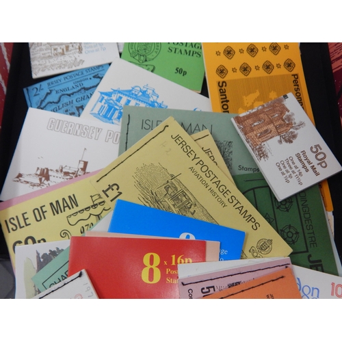 93 - A Box Full of Stamp Booklets. All Complete with Stamps, Labels etc: GB, Jersey, Guernsey etc (lot)