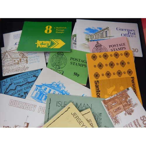 93 - A Box Full of Stamp Booklets. All Complete with Stamps, Labels etc: GB, Jersey, Guernsey etc (lot)