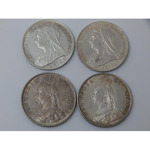 163 - Queen Victoria Silver Florins: 1887 (2), 1897, 1901