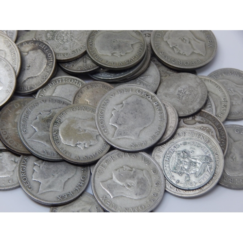 99 - A Quantity of Pre-1947 Silver Coinage: Weight 530g